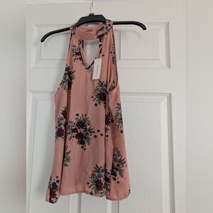 Francesca's Floral Halter Neck Top